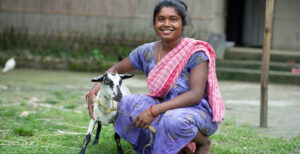 Woman with goat