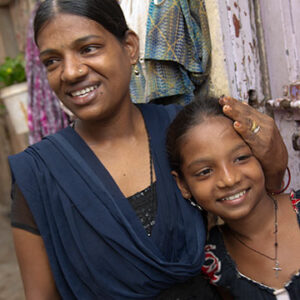 An older woman with a younger girl